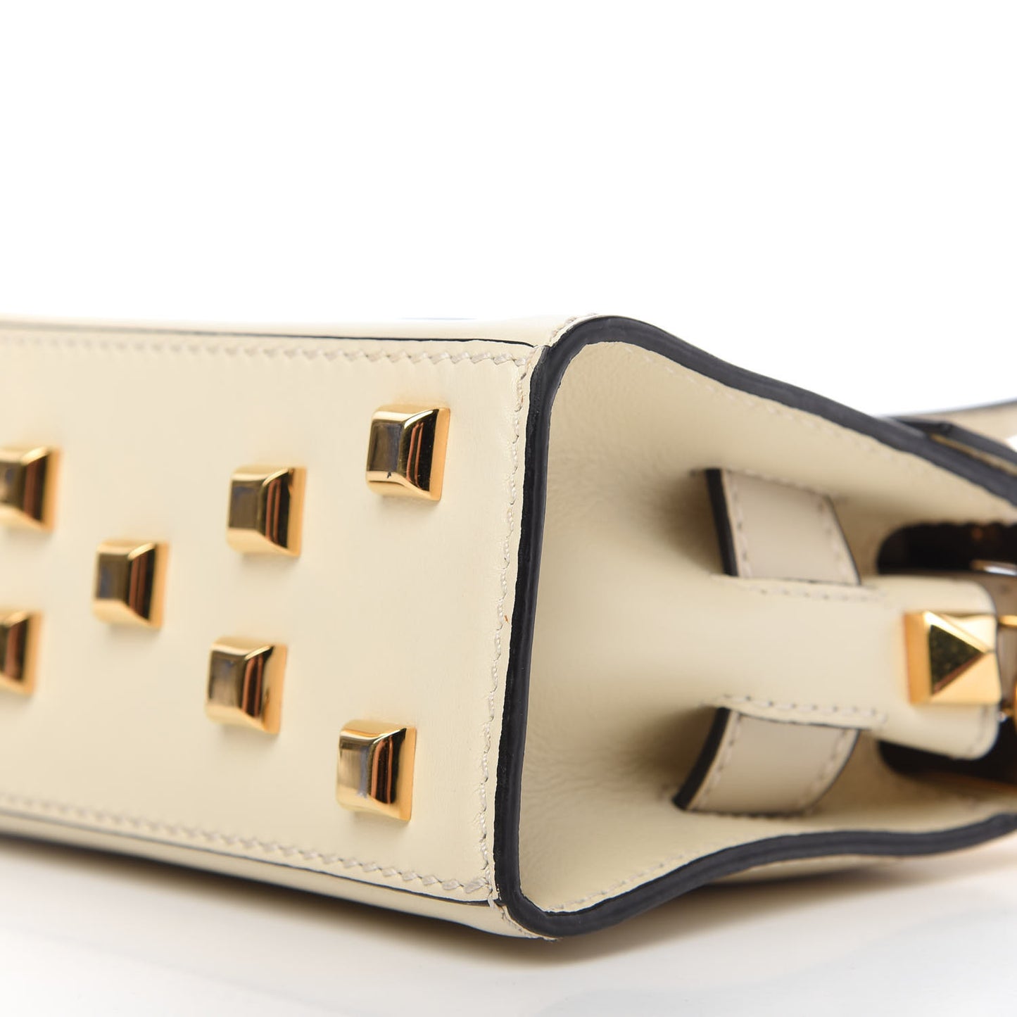 Vitello Mini My Rockstud Frame Bag Light Ivory
