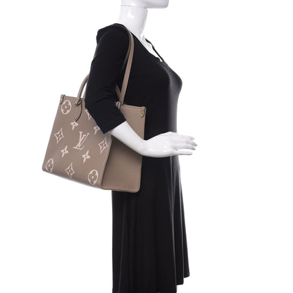 Louis Vuitton Empreinte Monogram Giant Onthego MM Tourterelle Creme 2 of 10