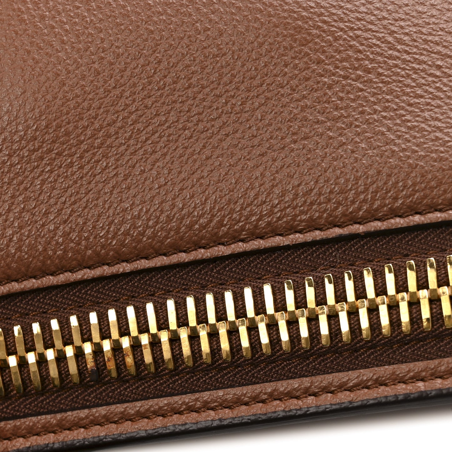 Ramskin Large Alix Padlock Zip Shoulder Bag Brown