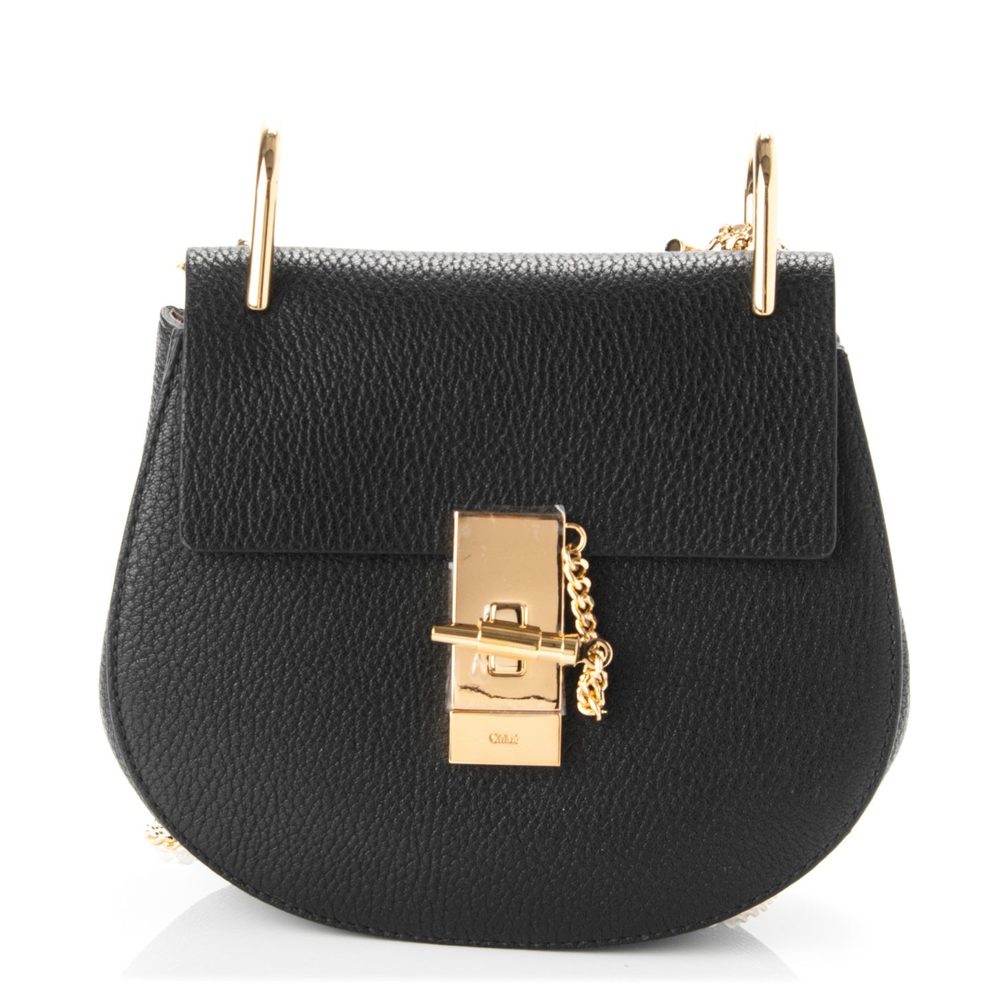 Grained Lambskin Mini Drew Shoulder Bag Black