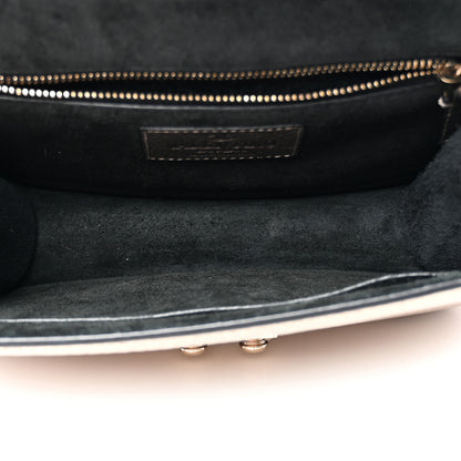 Valentino Garavani Metallic Vitello Small Glam Lock Rockstud Flap Platino 5 of 17