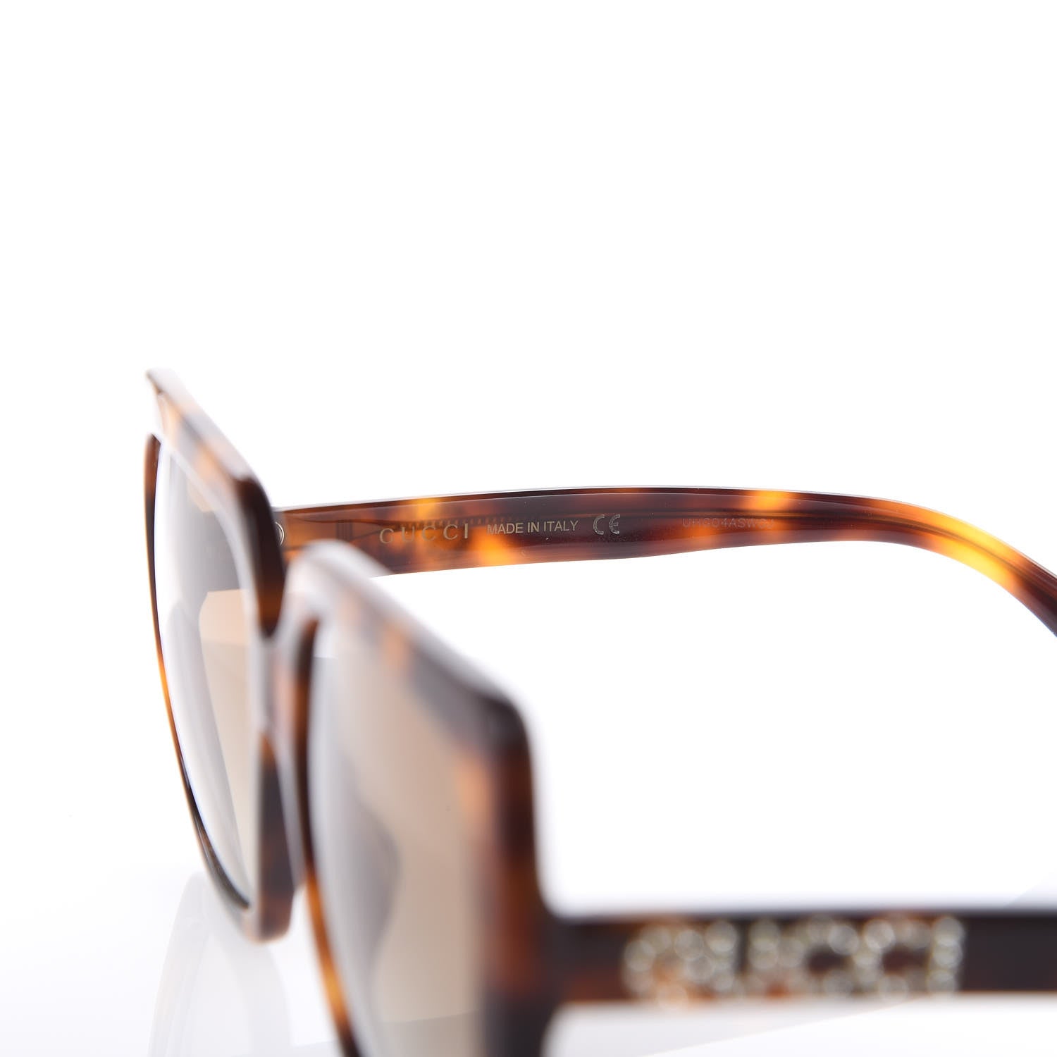 Gucci Crystal Square Frame Sunglasses GG0418S Tortoiseshell 6 of 8