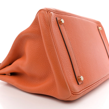 Hermes Taurillon Clemence Birkin 35 Orange 9 of 17