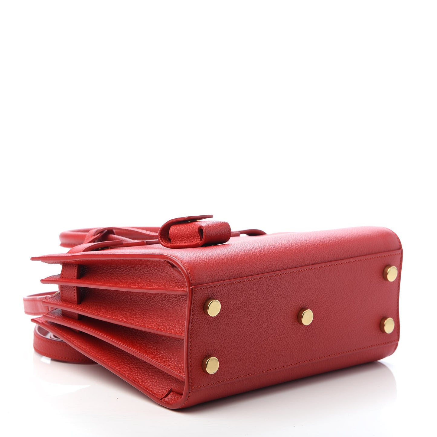 Grained Calfskin Nano Sac De Jour Lipstick Red