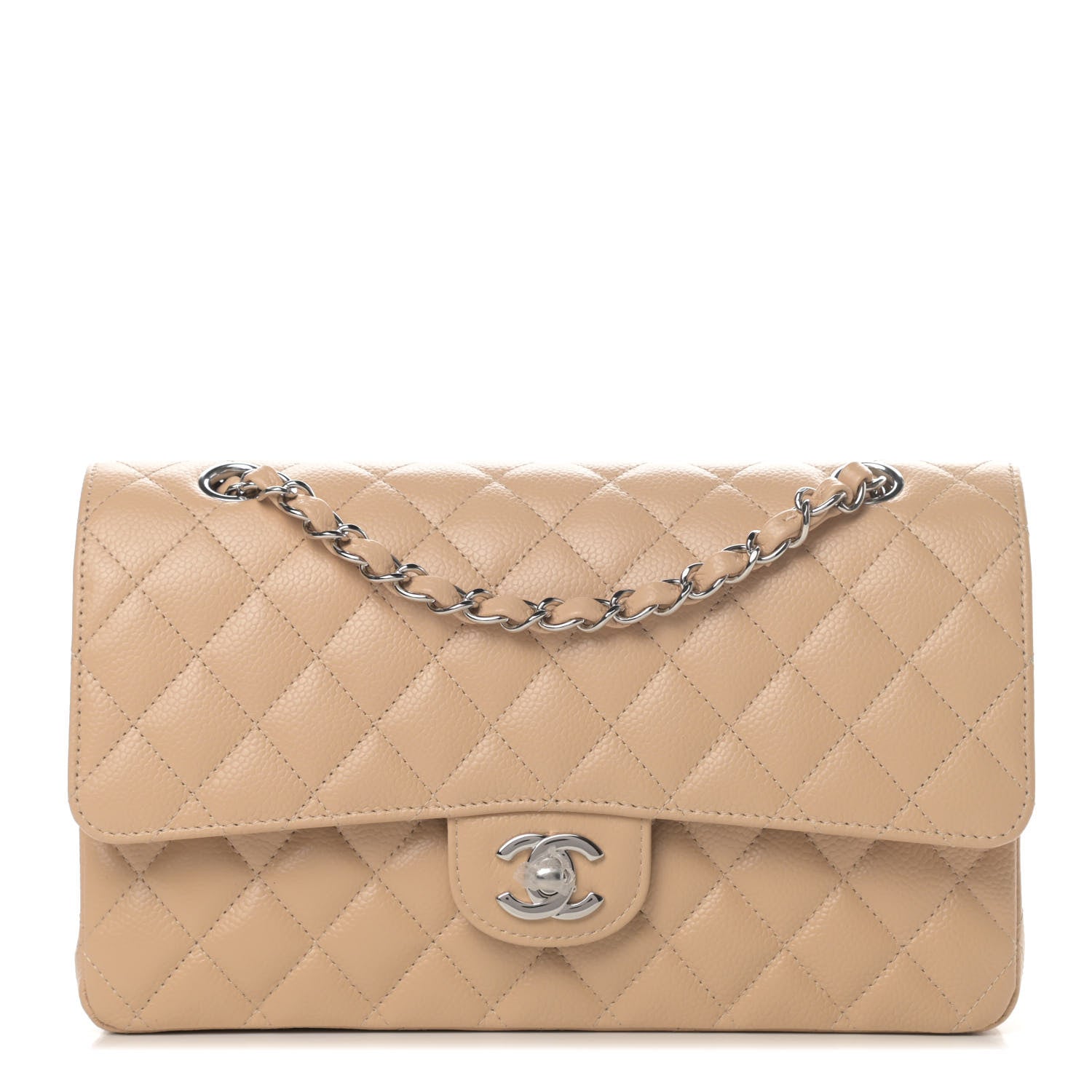 Chanel Caviar Quilted Medium Double Flap Beige Clair 1 of 5