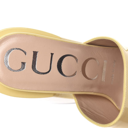 Gucci Patent Lexi Horsebit High-Heel Slide Sandals 36 Burro 7 of 10