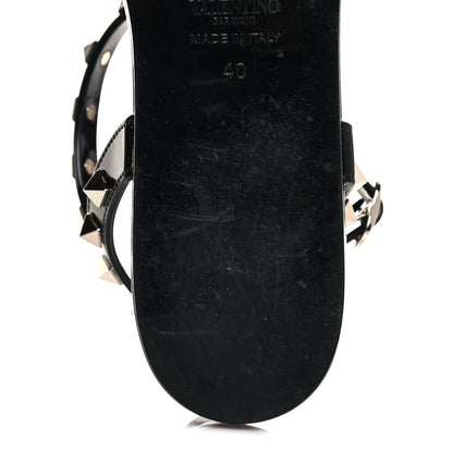 Valentino Garavani PVC Jelly Rockstud Caged Sandals 40 Black 8 of 9