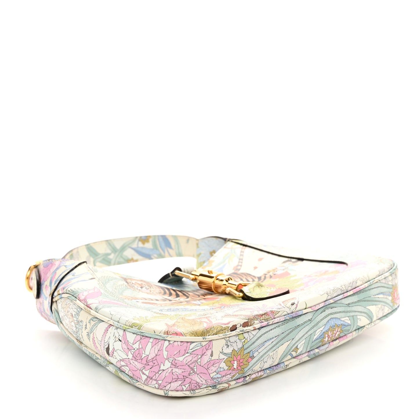 New Shangai Calfskin Tiger Savanah Small Jackie 1961 Hobo Chalky White Multicolor