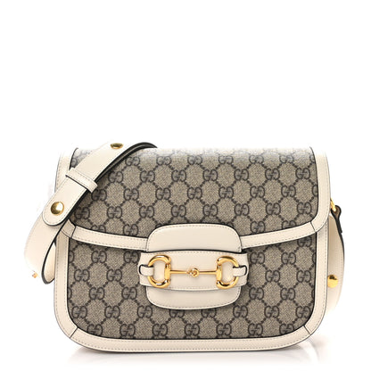 Gucci GG Supreme Monogram Horsebit 1955 Shoulder Bag Beige Mystic White 1 of 10