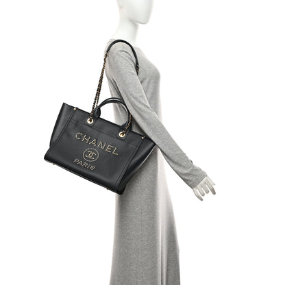 Chanel Caviar Small Studded Deauville Tote Navy 2 of 10
