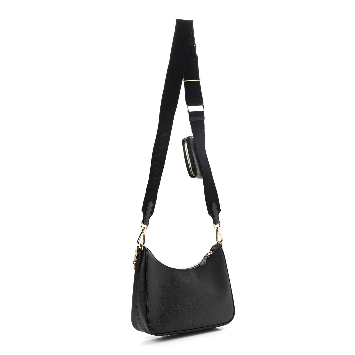 Saffiano Lux Re-Edition 2005 Shoulder Bag Black