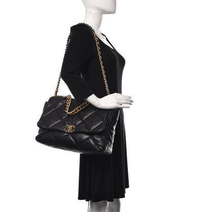 Chanel Lambskin Quilted Maxi Chanel 19 Flap Black 2 of 11