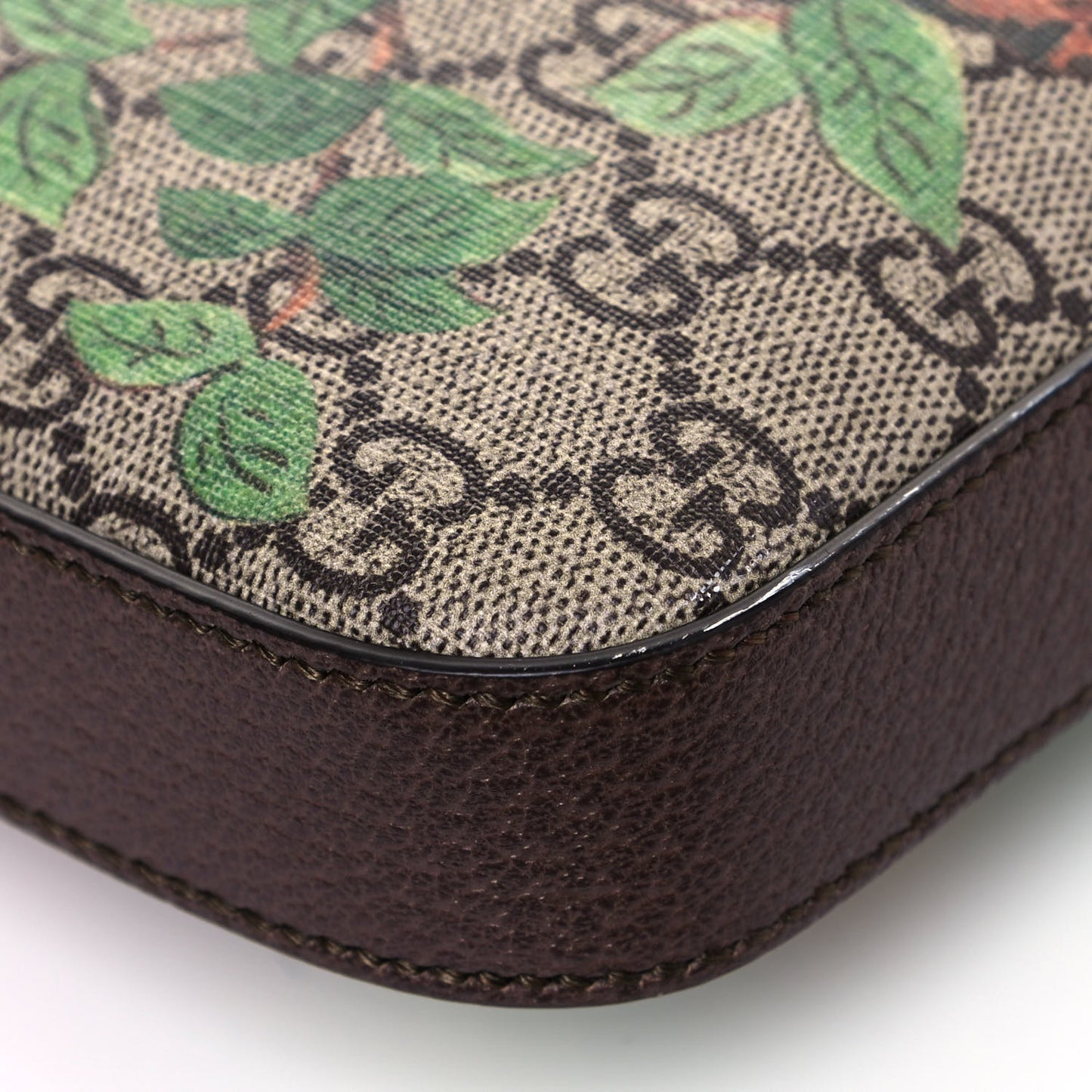 GG Supreme Monogram Tian Web Medium Flat Messenger Beige Multicolor New Acero