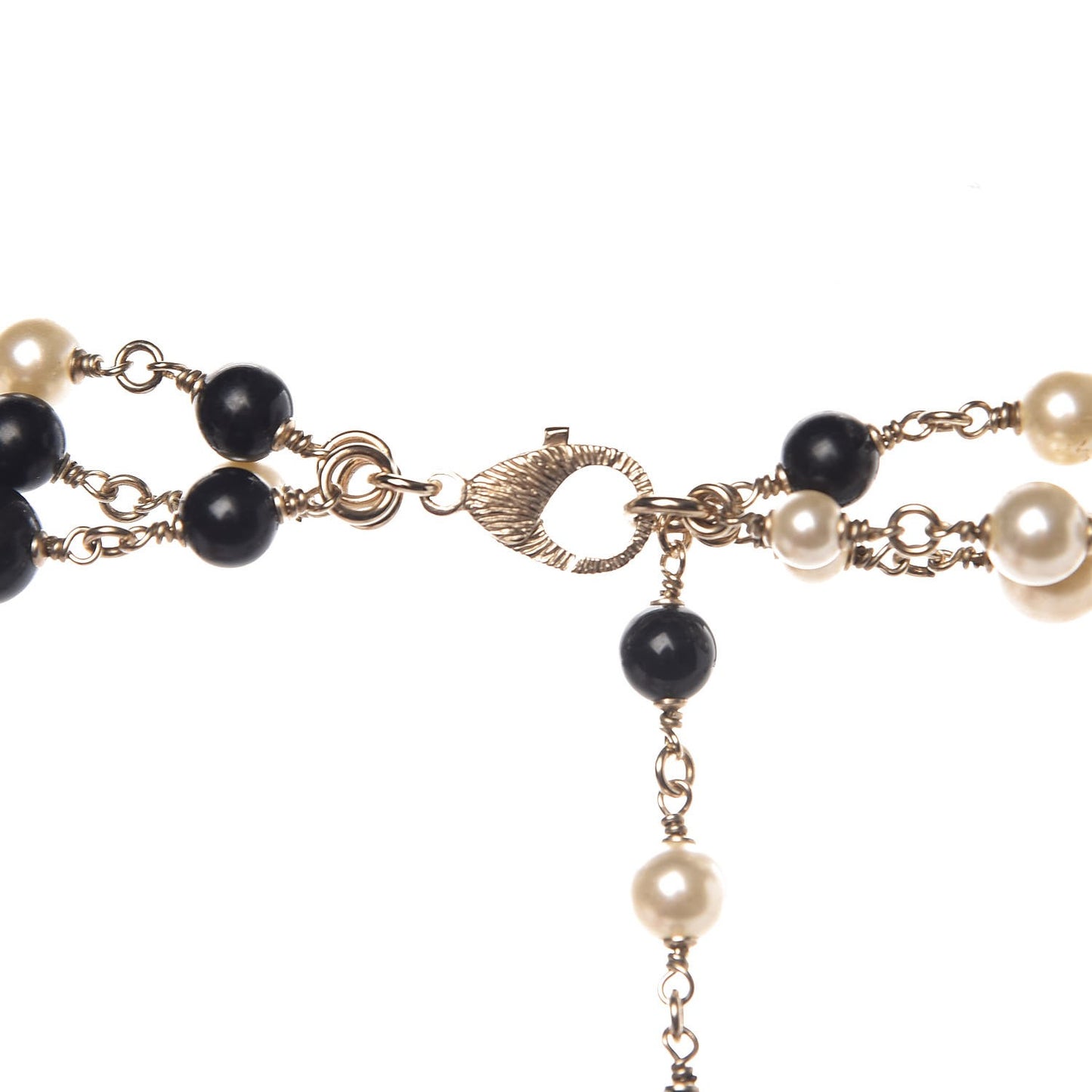 Resin Pearl Multi Strand CC Necklace Black