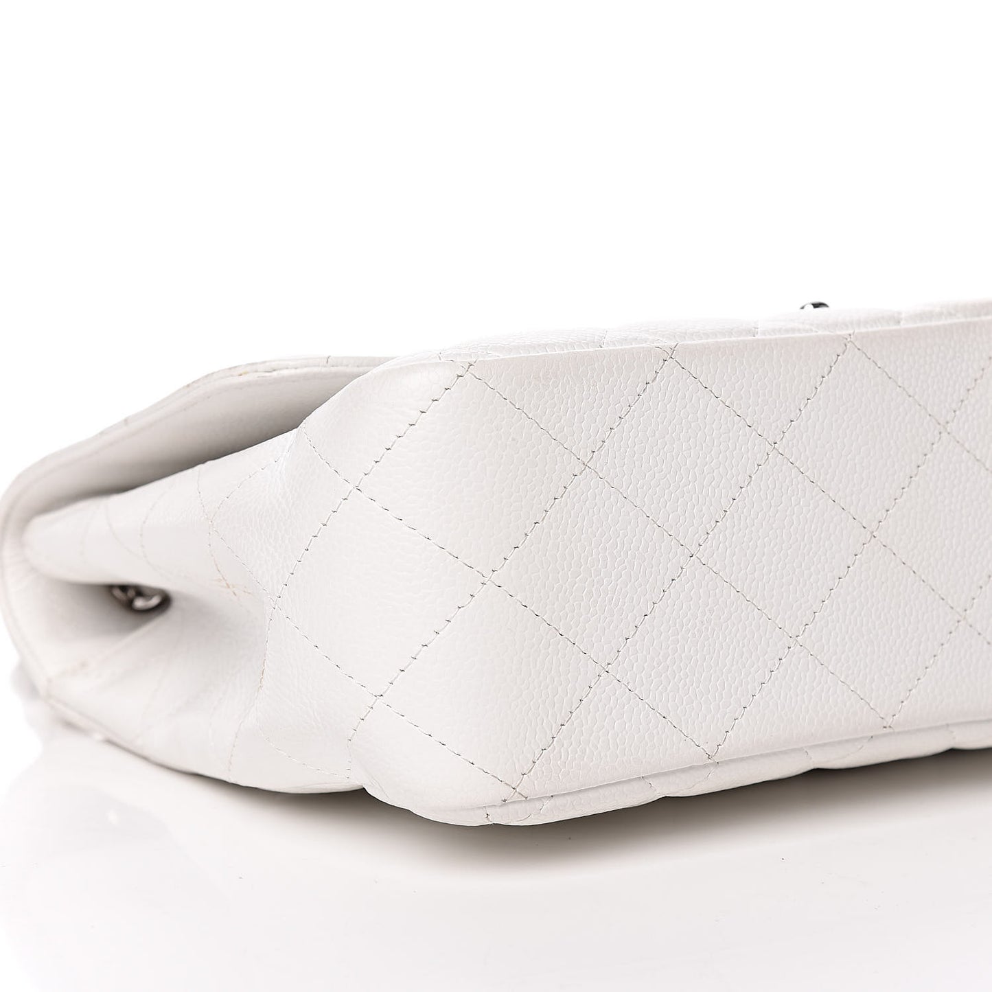 Caviar Quilted Jumbo Single Flap White