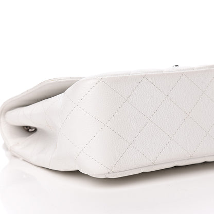 Chanel Caviar Quilted Jumbo Single Flap White 9 of 12