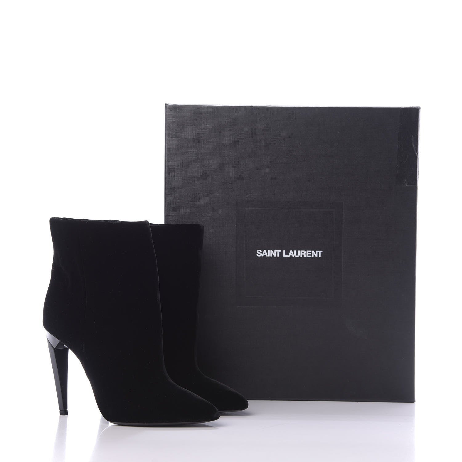 Saint Laurent Velvet Freja 105 Ankle Booties 36.5 Black 11 of 11