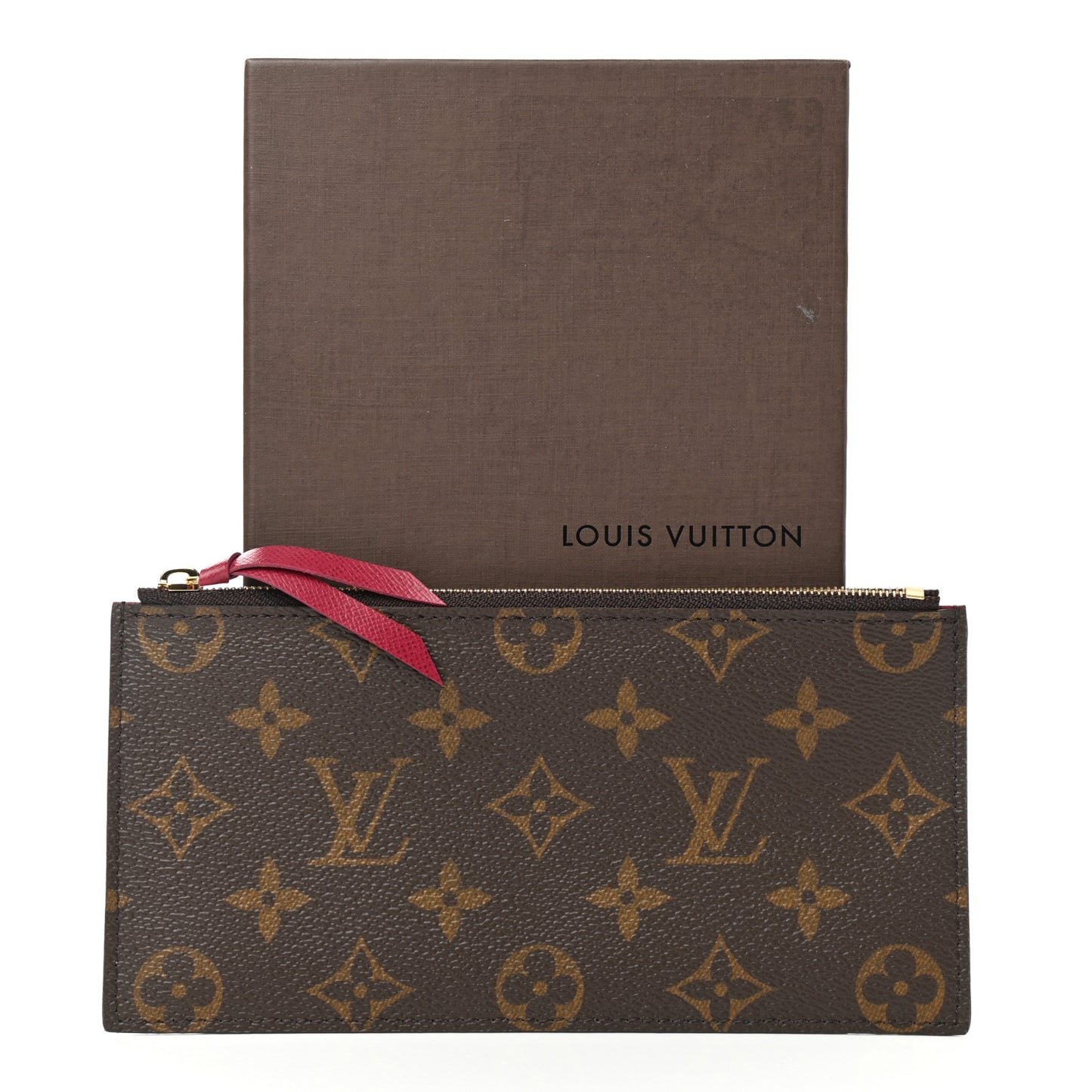 Monogram Felicie Chain Wallet Zippered Insert Fuchsia