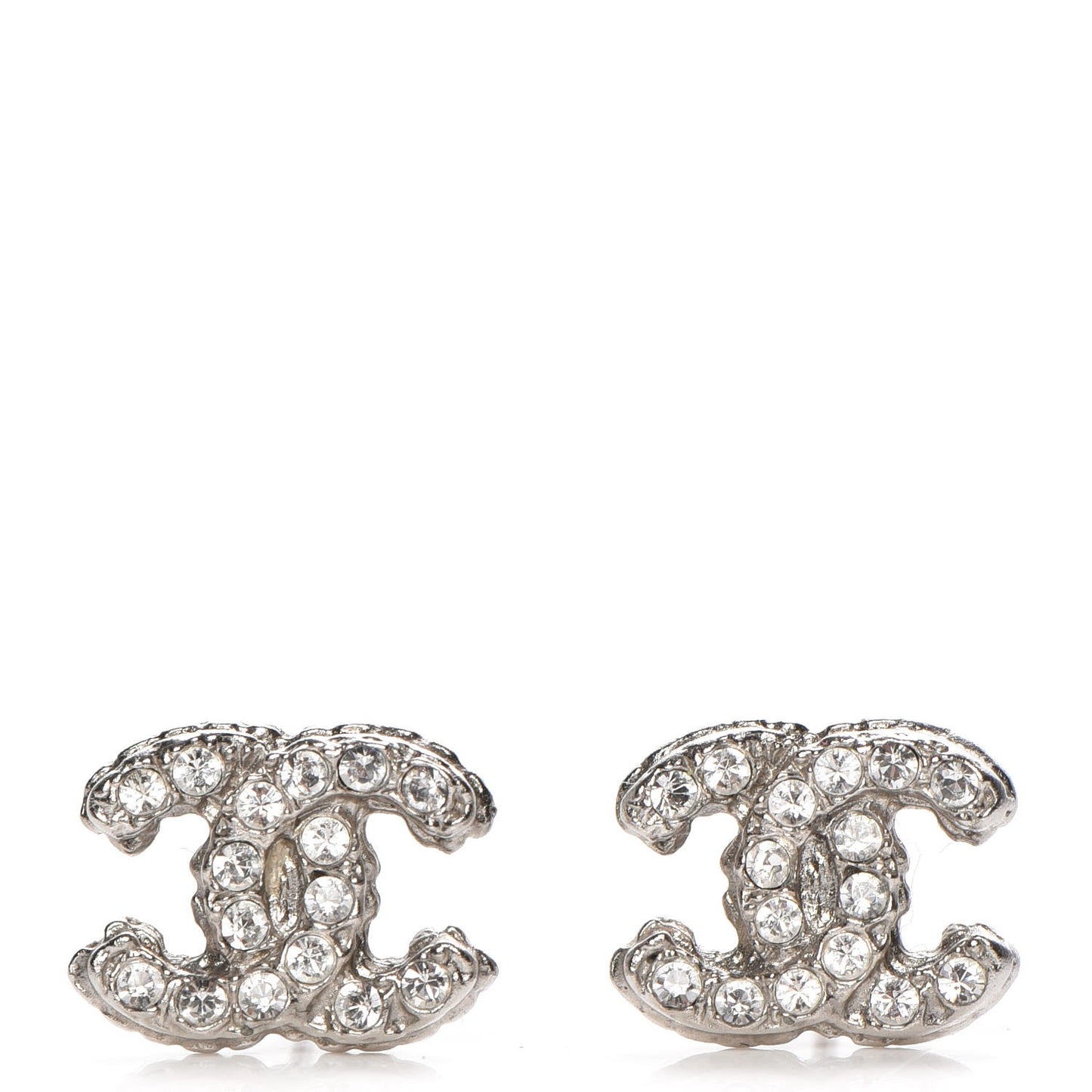 Crystal CC Earrings Silver