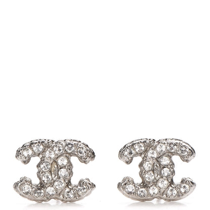 Chanel Crystal CC Earrings Silver 1 of 5