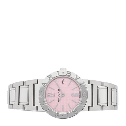 Bulgari Stainless Steel Pink Mother of Pearl 26mm Quartz Watch 2 of 4