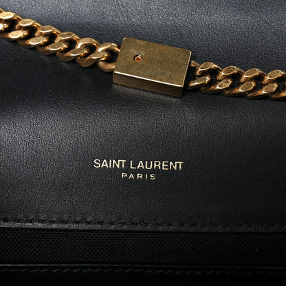 Saint Laurent Canvas Small Striped Kate Satchel Grigio Multicolor 6 of 11