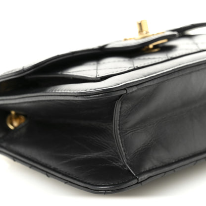 Chanel Aged Calfskin Quilted Double You Mini Flap Black 9 of 10