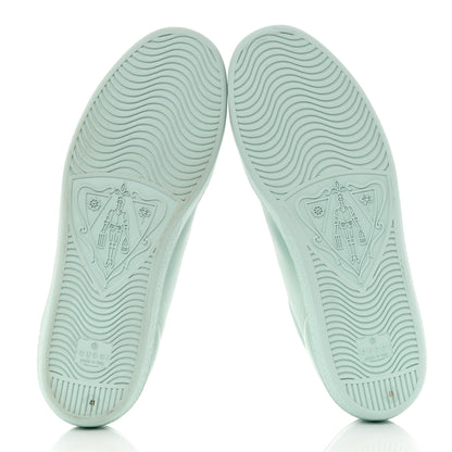 Gucci Calfskin Interlocking G Perforated Womens Ace Sneakers 41 Water Green Synthetic Green Garden 5 of 9
