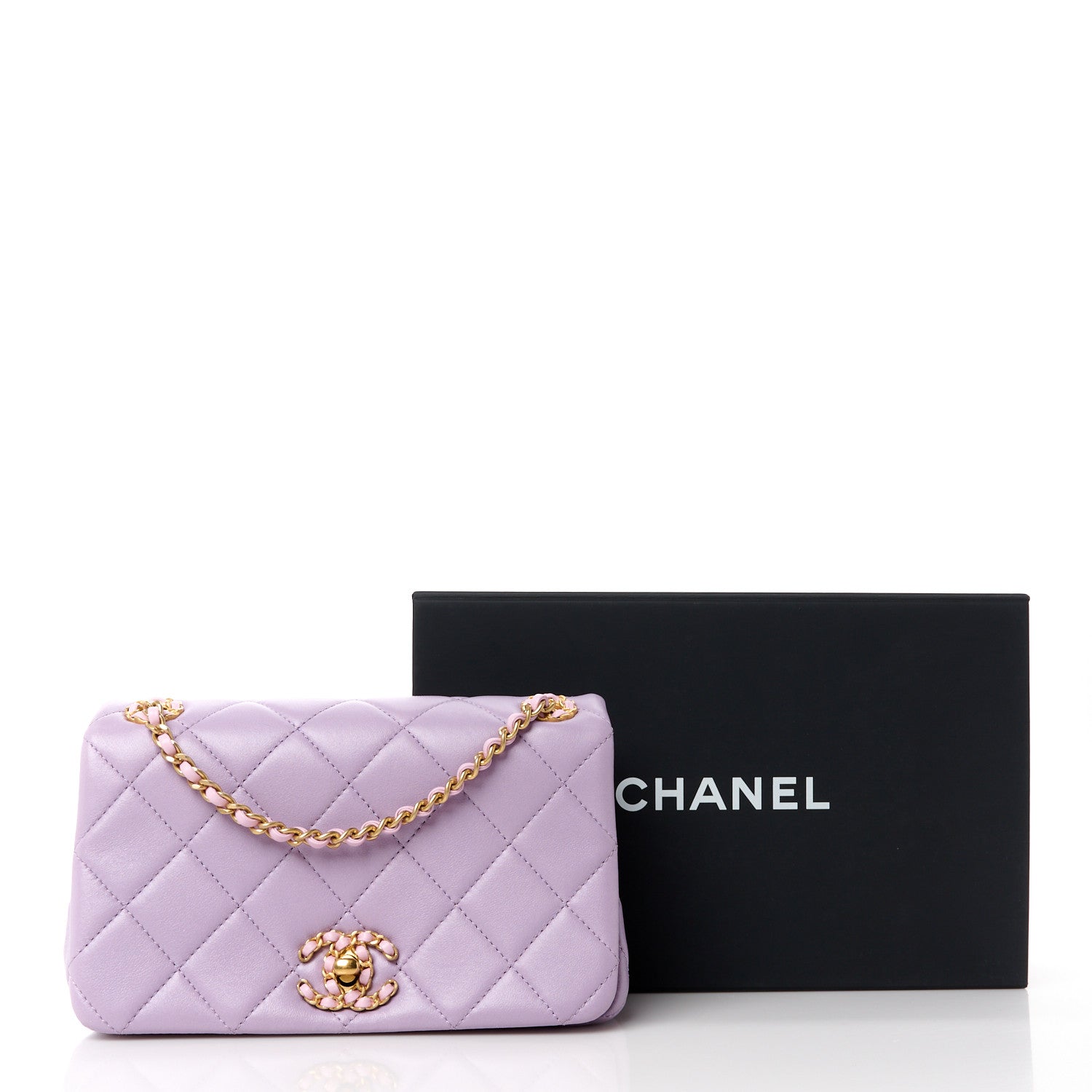 Chanel Lambskin Quilted Braided CC Small Flap Lilac 11 of 11