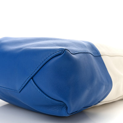 Celine Smooth Lambskin Small Vertical Bi-Cabas White Blue 9 of 9