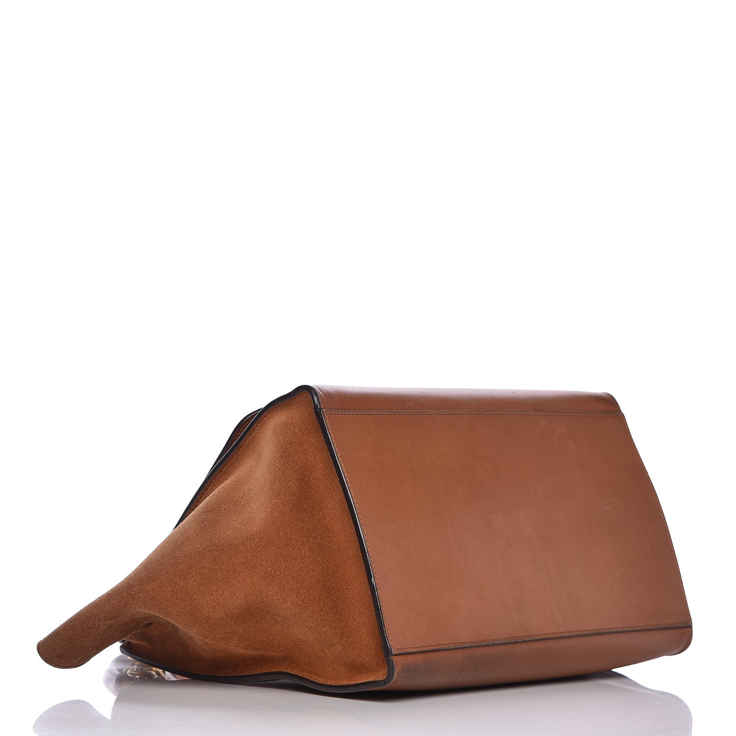Celine Natural Calfskin Suede Medium Trapeze Tan 4 of 28