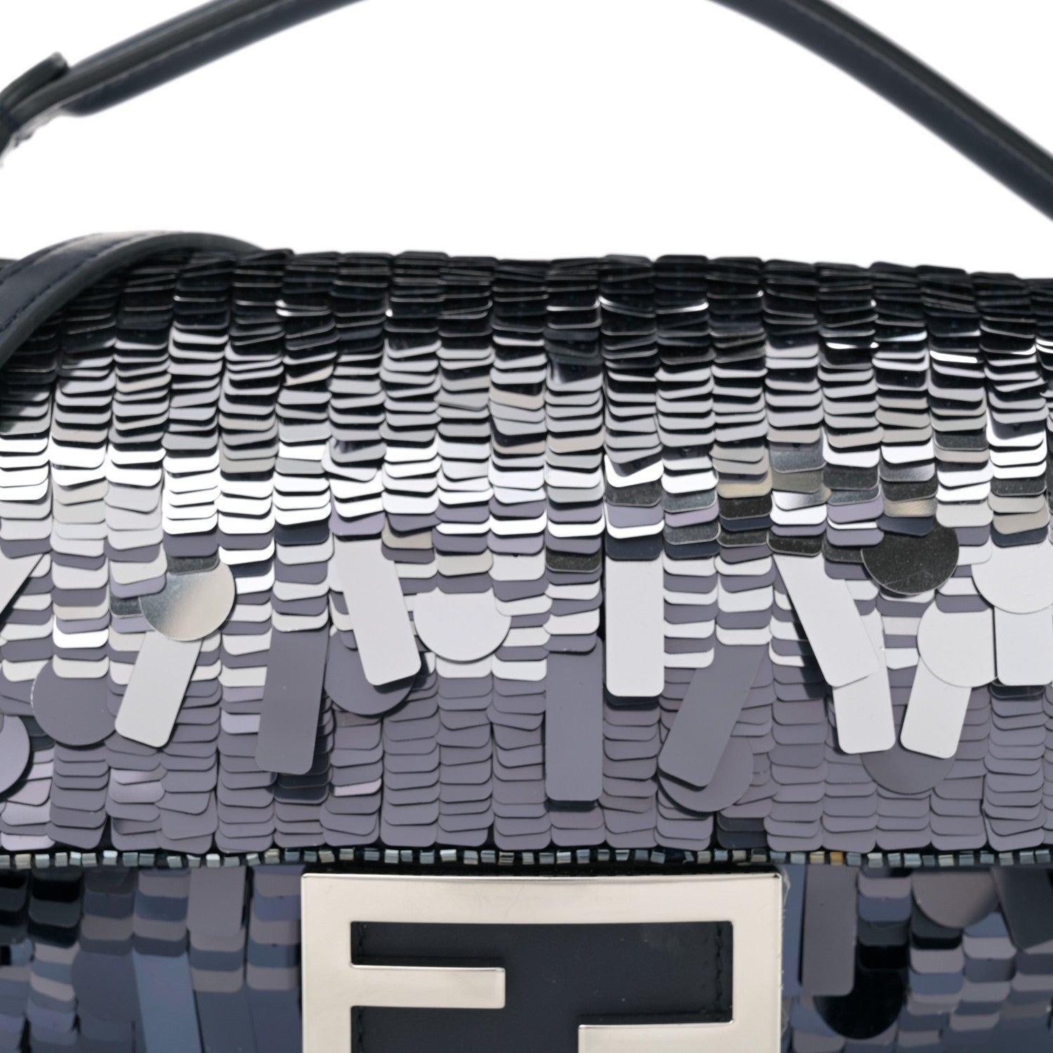 Fendi Sequin Paillettes Shiny Nappa Sex and the City Mini Baguette Midnight 8 of 10