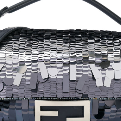 Fendi Sequin Paillettes Shiny Nappa Sex and the City Mini Baguette Midnight 8 of 10