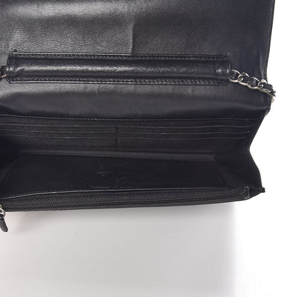 Chanel Distressed Patent Calfskin Quilted Reissue Wallet On Chain WOC Black 5 of 10