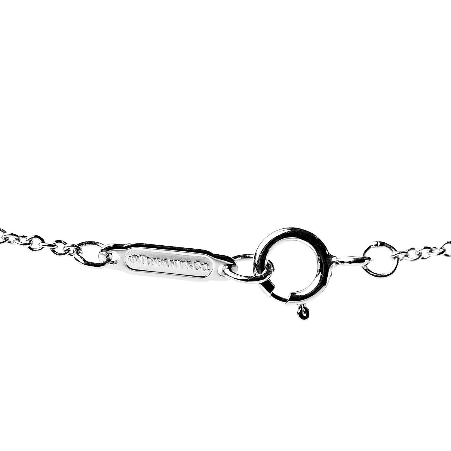 Tiffany Platinum Diamond Mini Heart Pendant Necklace 4 of 5