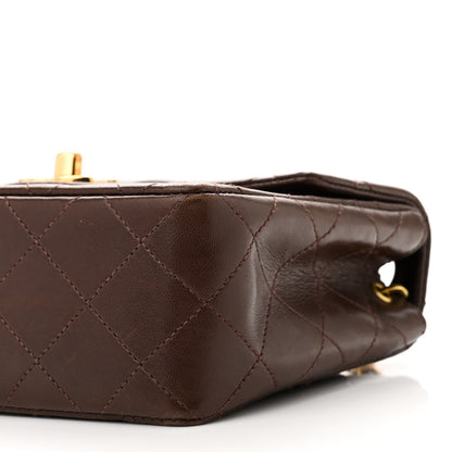 Chanel Lambskin Quilted Mini Square Flap Bag Dark Brown 11 of 11