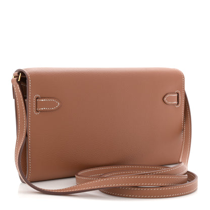 Hermes Evercolor Kelly Wallet To Go Gold 3 of 11
