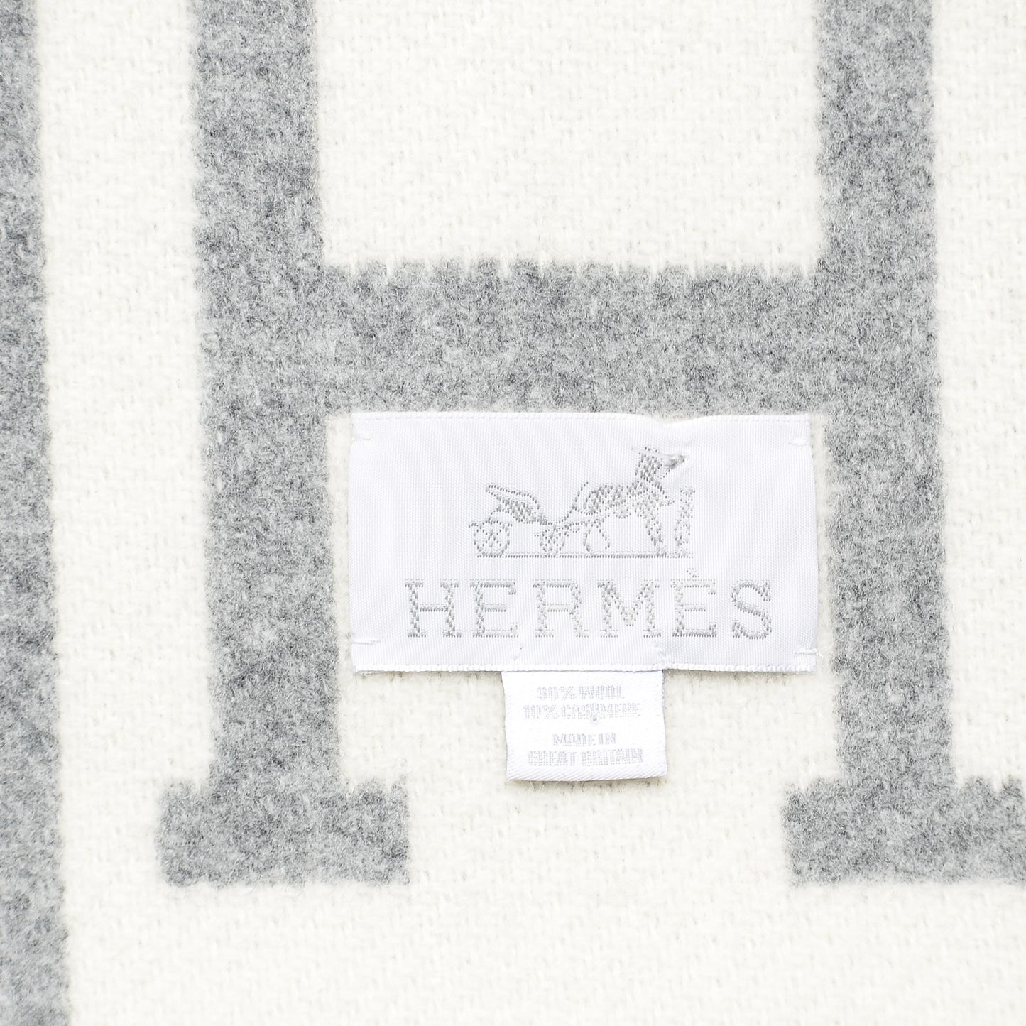 Wool Cashmere Avalon III Blanket Ecru Gris Clair
