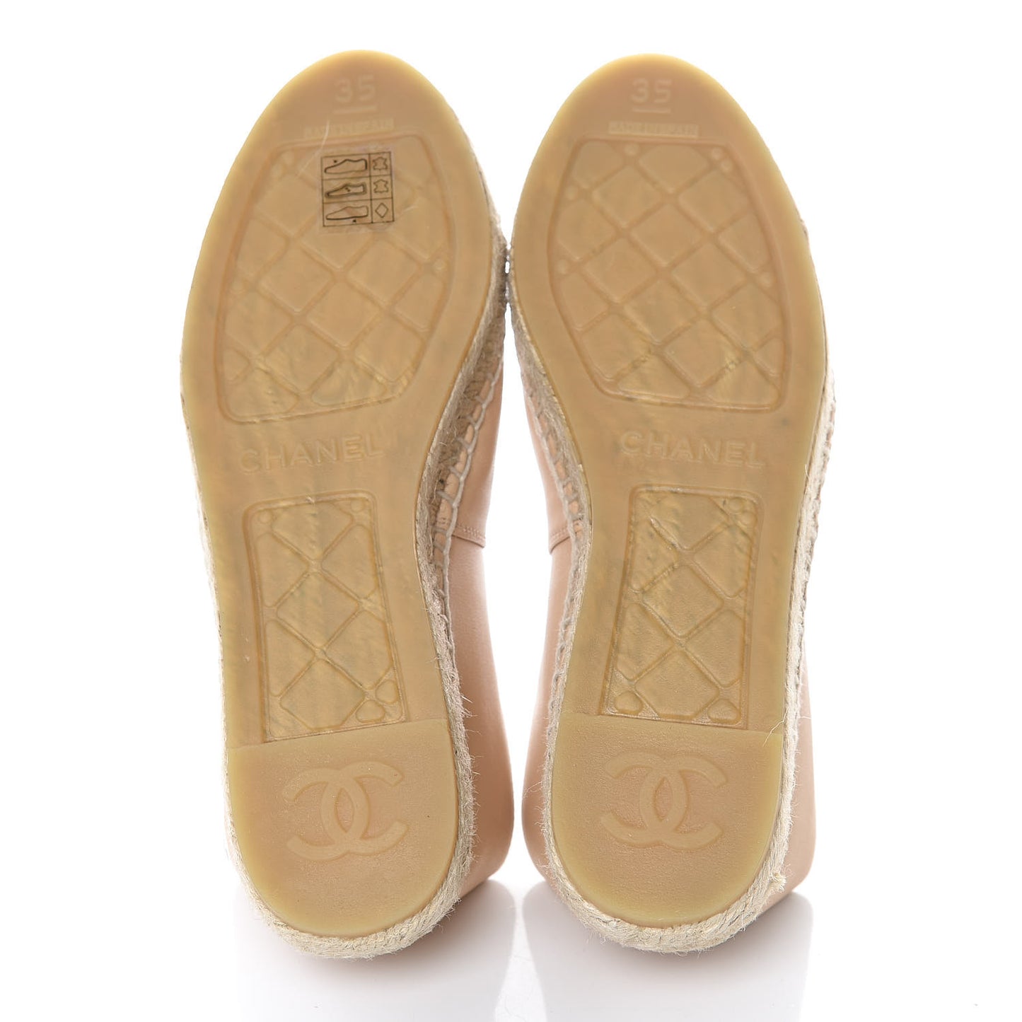 Lambskin CC Espadrilles 35 Beige Black