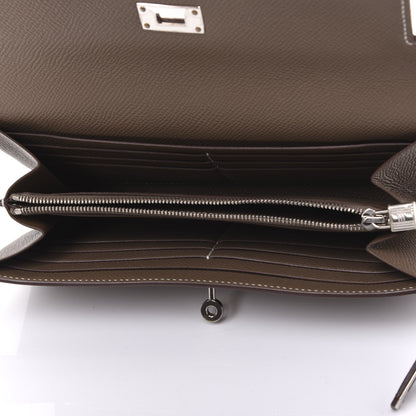 Hermes Epsom Kelly Longue Wallet Etoupe 4 of 10