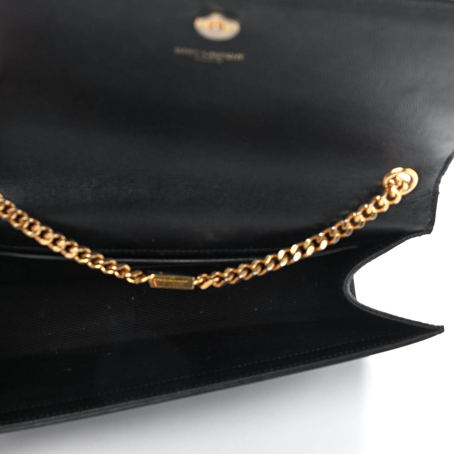 Saint Laurent Grain De Poudre Medium Classic Monogram Kate Satchel Black 5 of 11