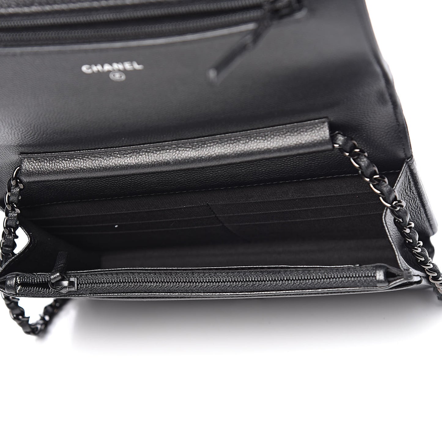 Caviar Quilted Boy Wallet On Chain WOC So Black