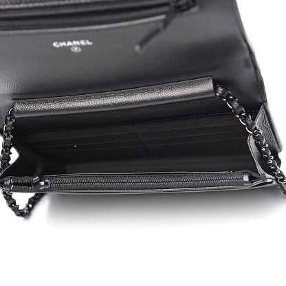 Chanel Caviar Quilted Boy Wallet On Chain WOC So Black 5 of 13
