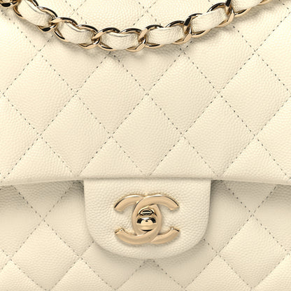 Chanel Caviar Quilted Medium Double Flap White 8 of 11