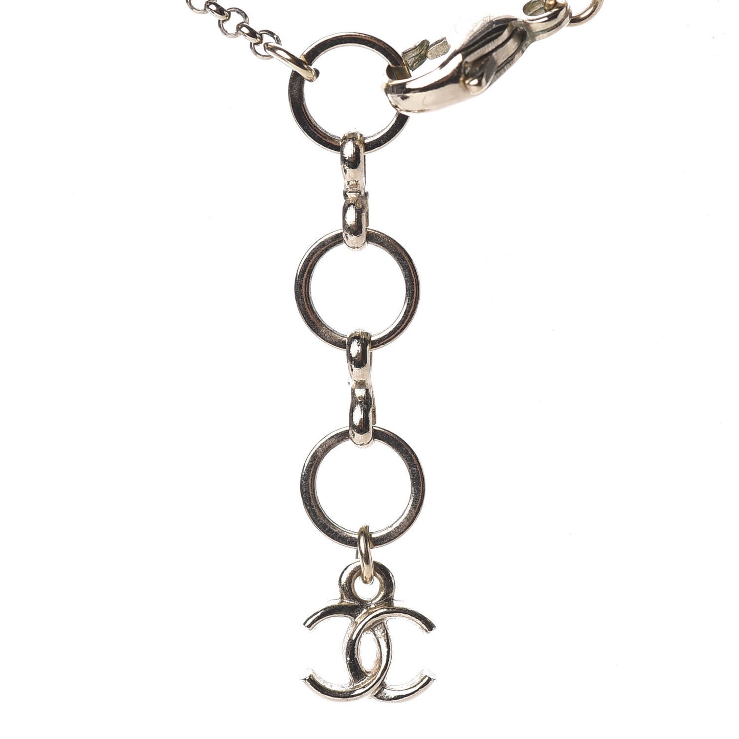 Resin Strass Perfume Bottle CC Necklace Black Gold