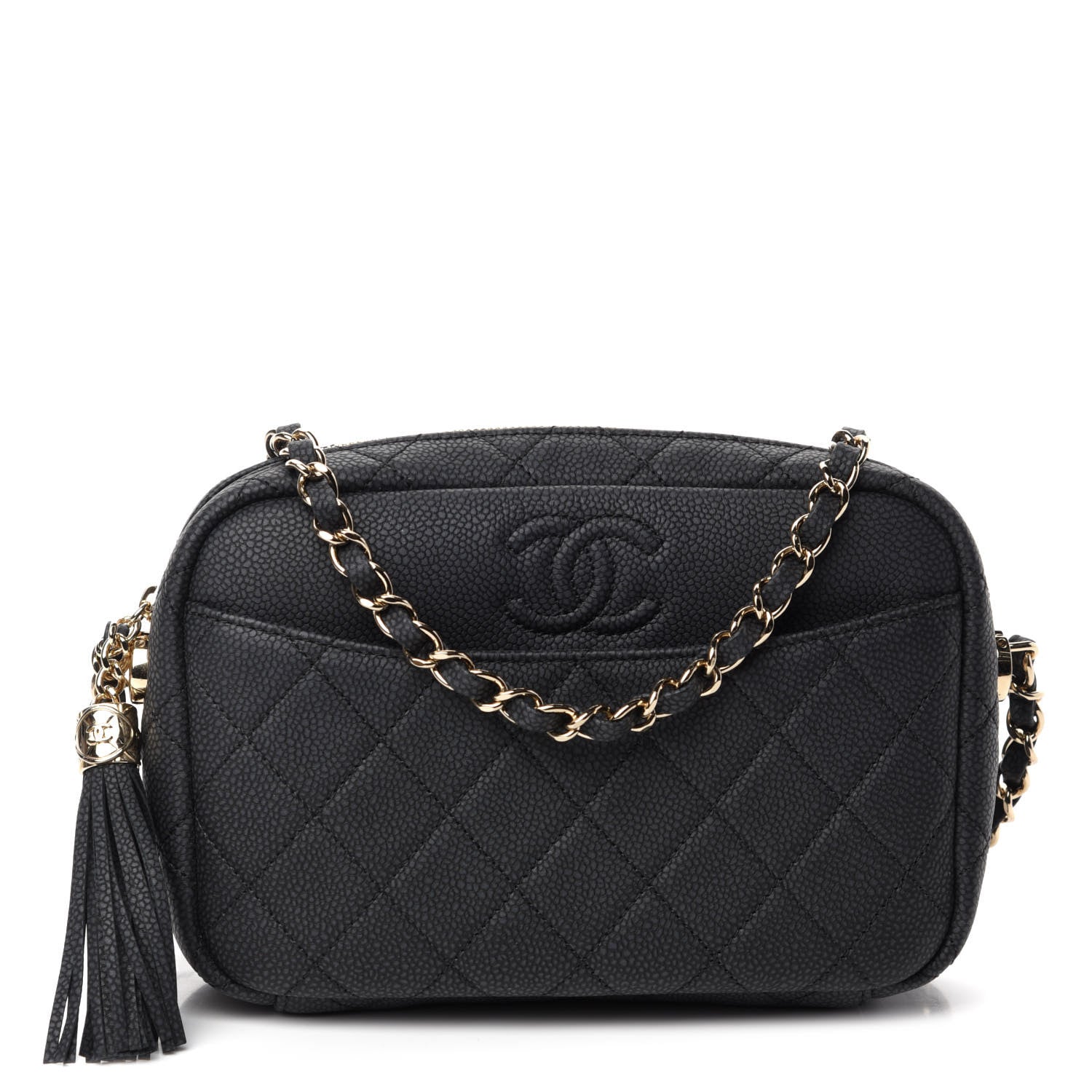 Chanel Iridescent Caviar Quilted Small Coco Tassel Camera Case Black 1 of 10