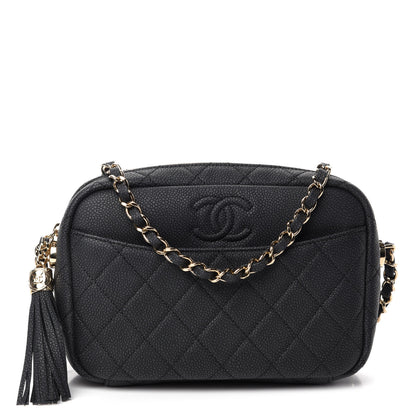 Chanel Iridescent Caviar Quilted Small Coco Tassel Camera Case Black 1 of 10