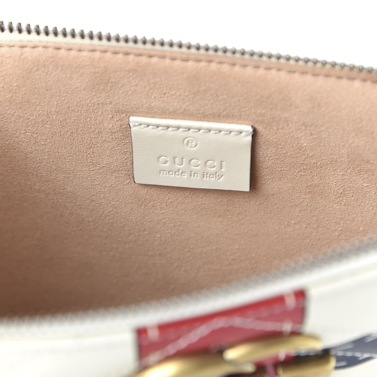 Gucci Calfskin Matelasse Trompe L'Oeil Print GG Marmont Zip Pouch White 8 of 11