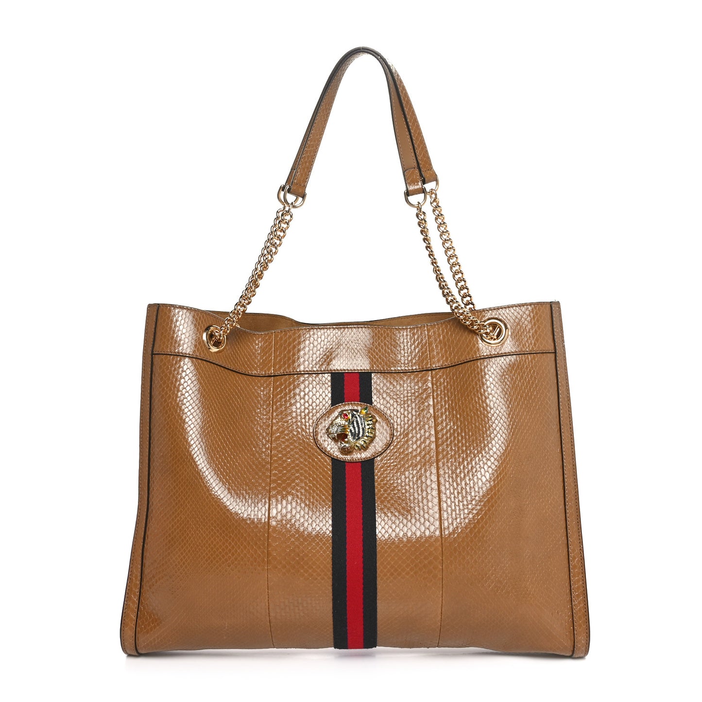 Snakeskin Rajah Chain Tote Cuir
