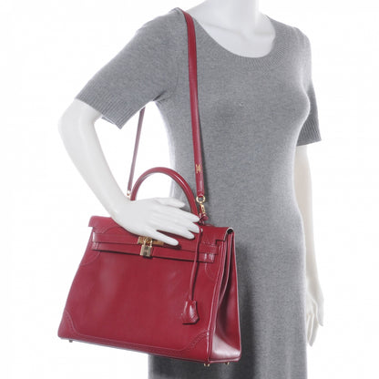 Hermes Tadelakt Ghillies Retourne Kelly 35 Rubis 2 of 10